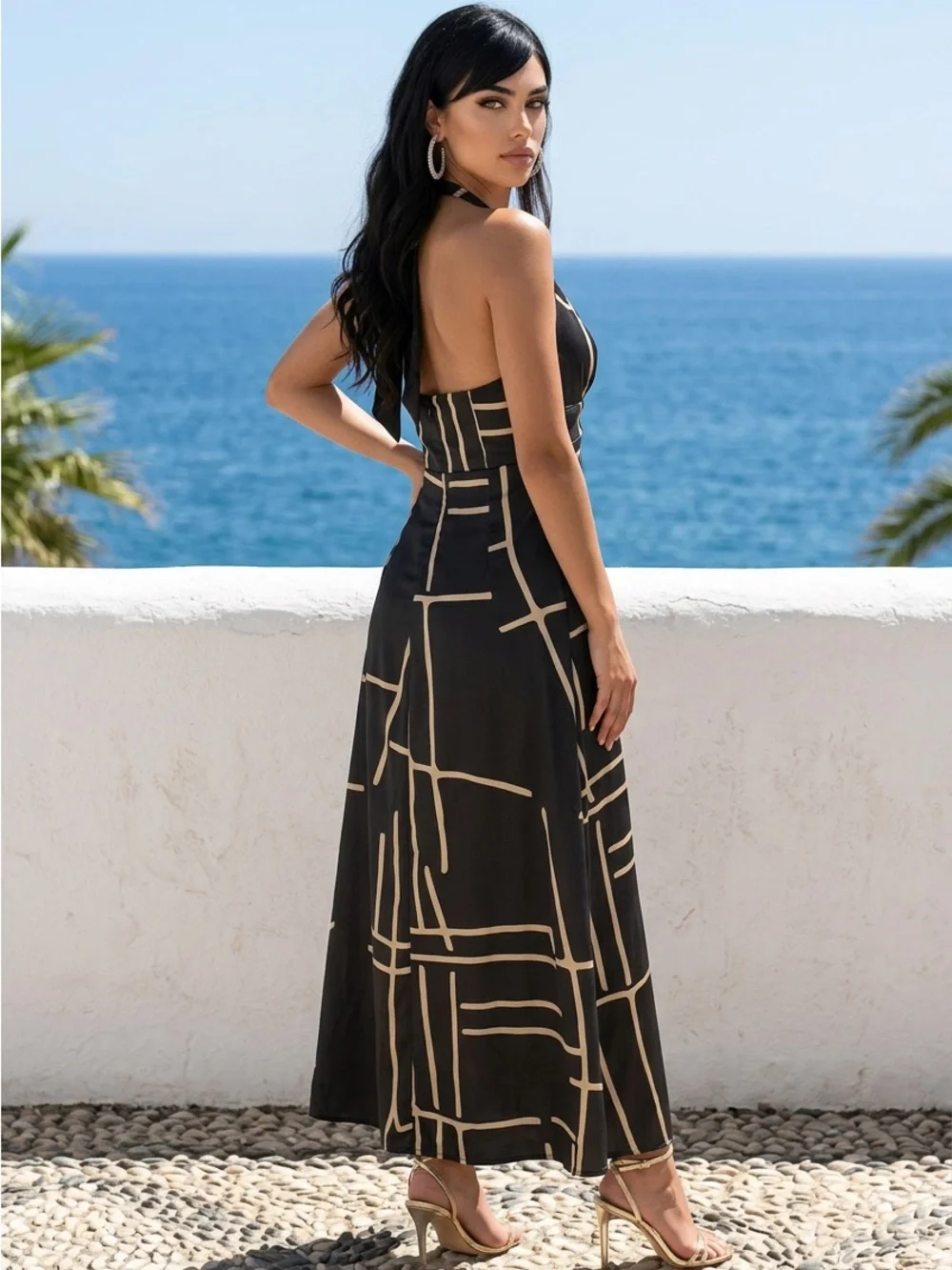 Banana Republic Brown Petite Halter Dress Size 12 - Picture 2 of 3